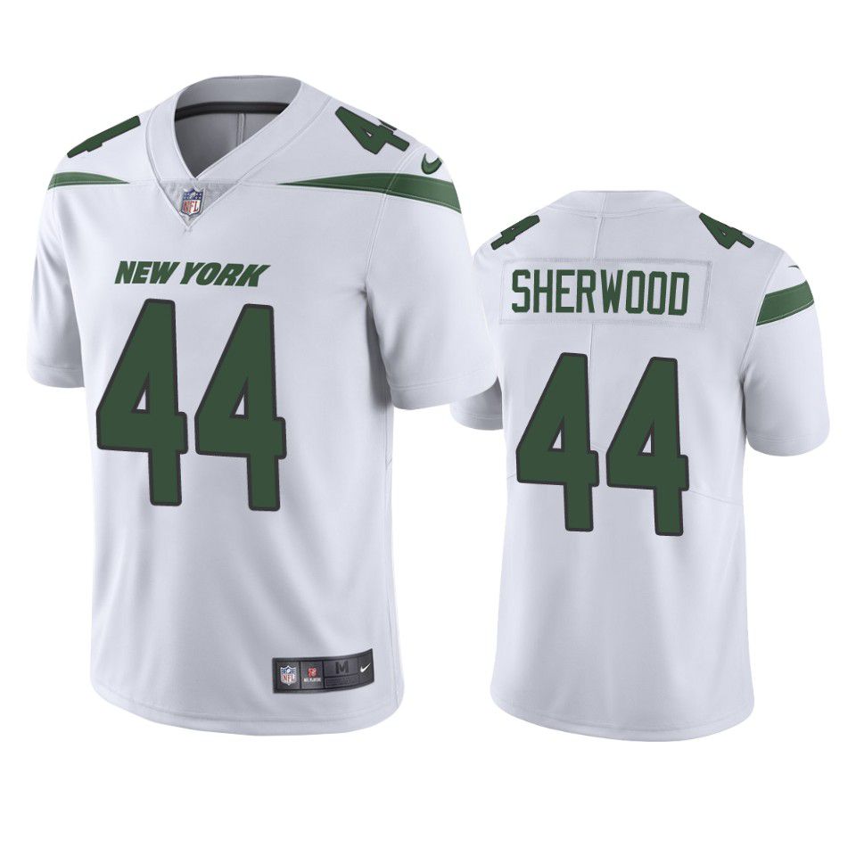 Men New York Jets #44 Jamien Sherwood Nike White Vapor Limited NFL Jersey